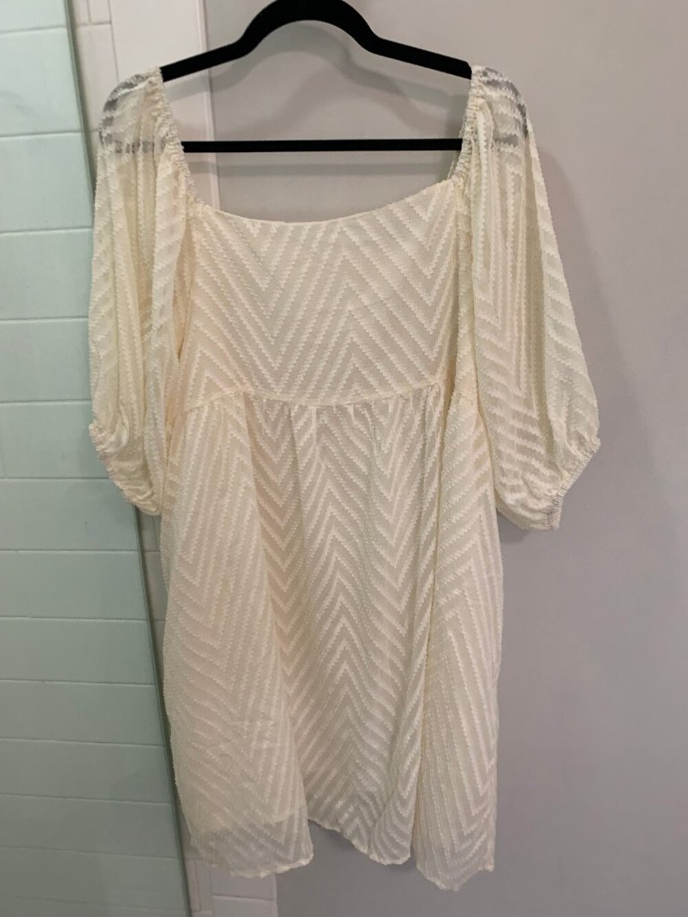 Womens Shein Ivory Cream Babydoll Dress Size XL
